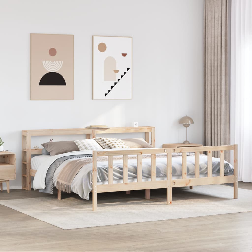 Bedframe zonder matras massief grenenhout 180x200 cm – afbeelding 1