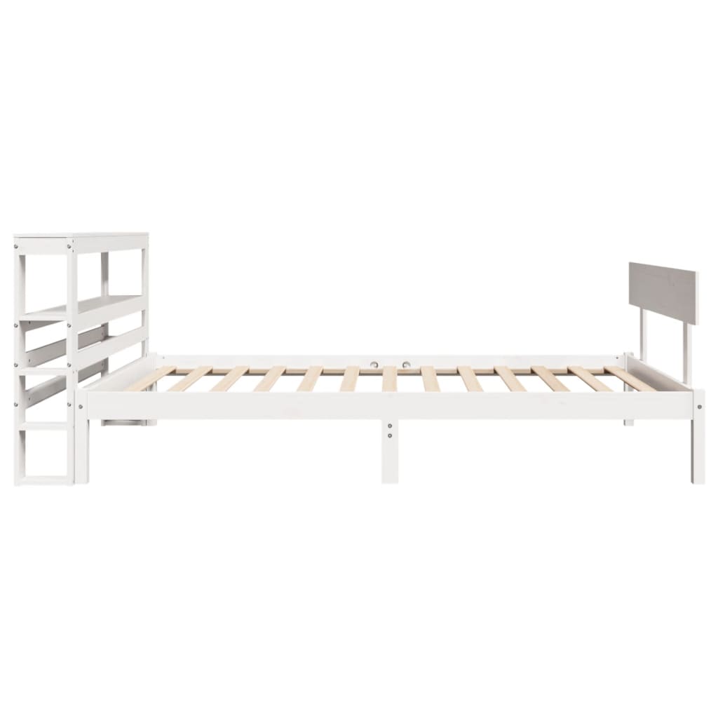 Bedframe zonder matras massief grenenhout wit 90x190 cm – afbeelding 5