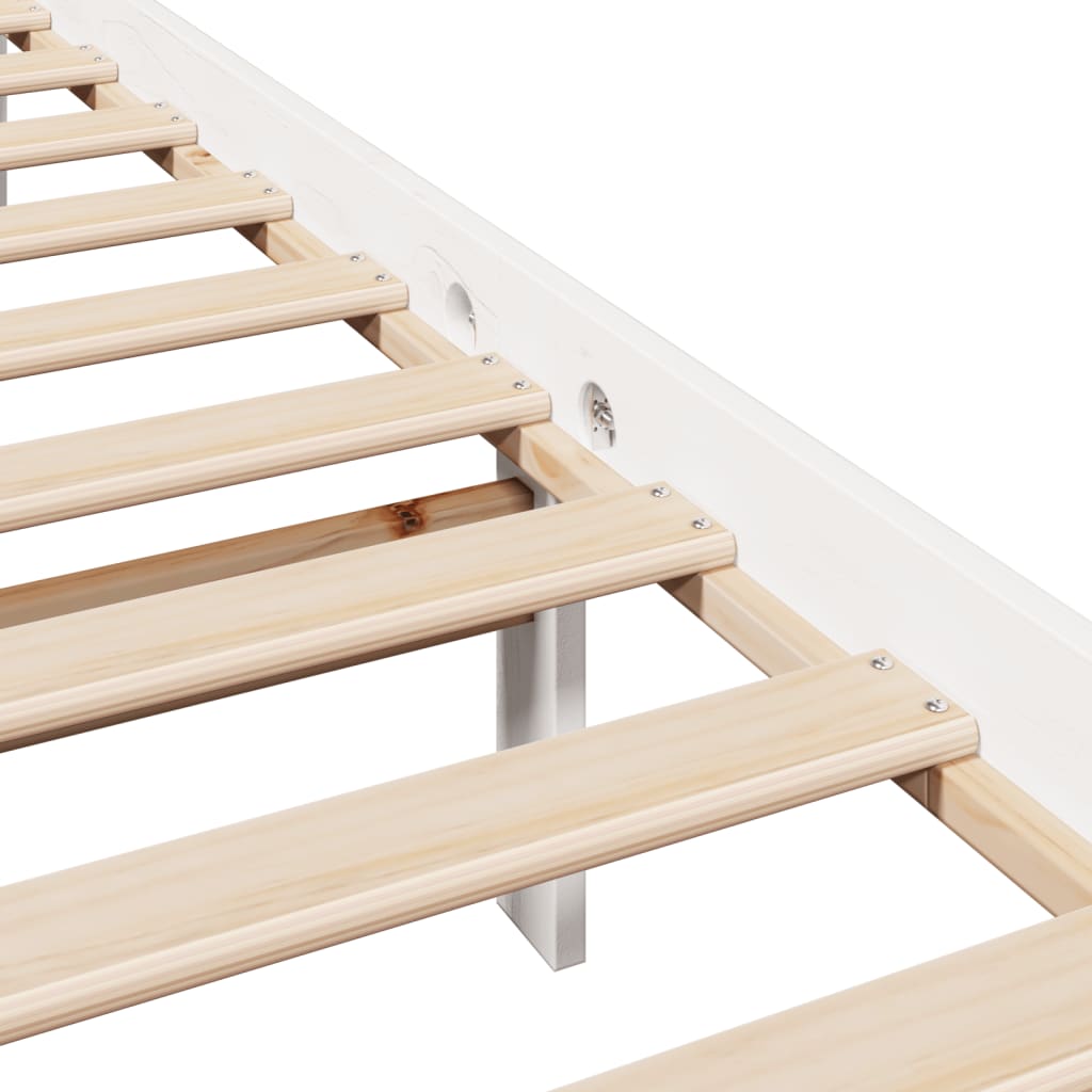 Bedframe zonder matras massief grenenhout wit 90x190 cm – afbeelding 9
