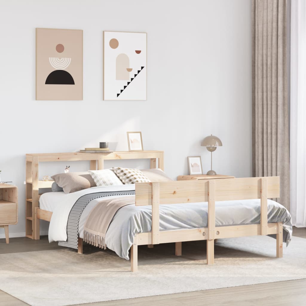 Bedframe zonder matras massief grenenhout 140x190 cm – afbeelding 1