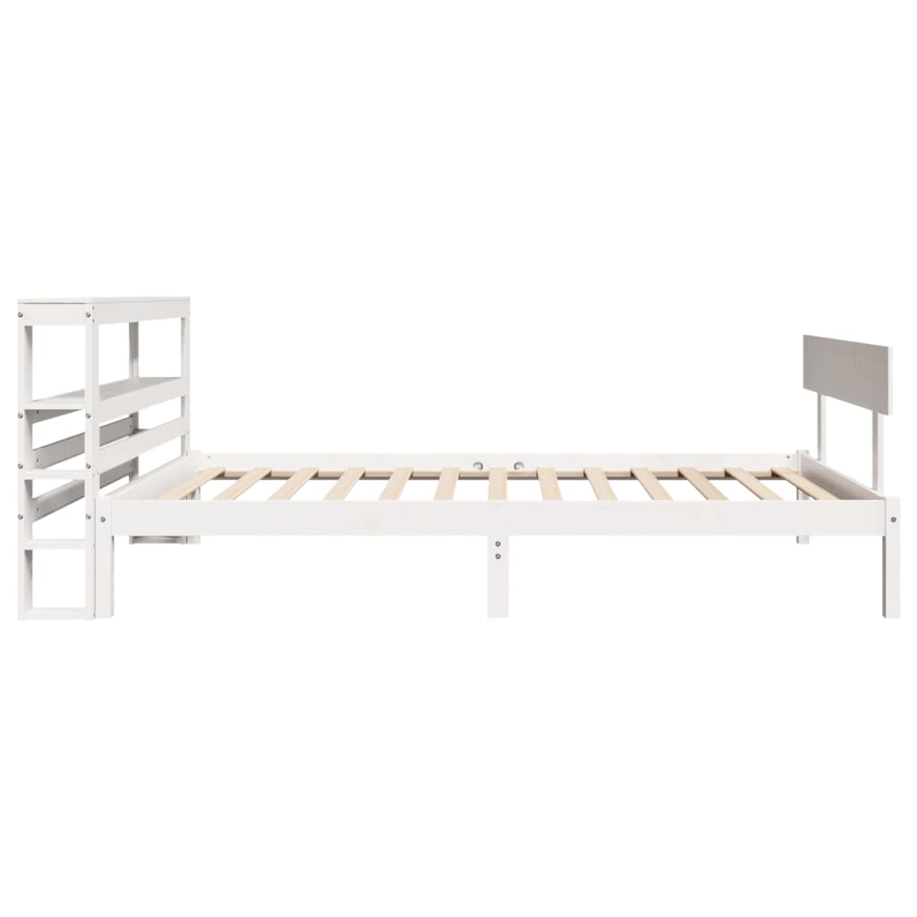 Bedframe zonder matras massief grenenhout wit 90x200 cm – afbeelding 5