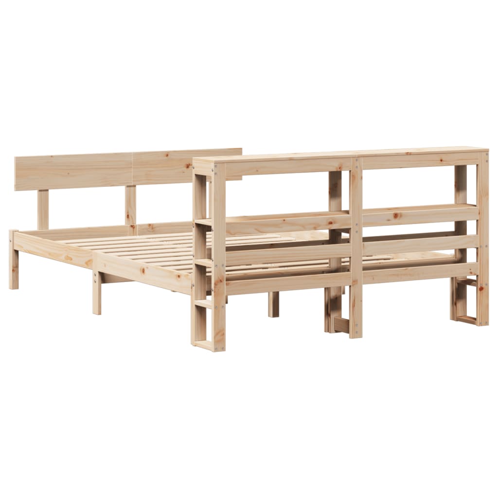Bedframe zonder matras massief grenenhout 140x200 cm – afbeelding 6