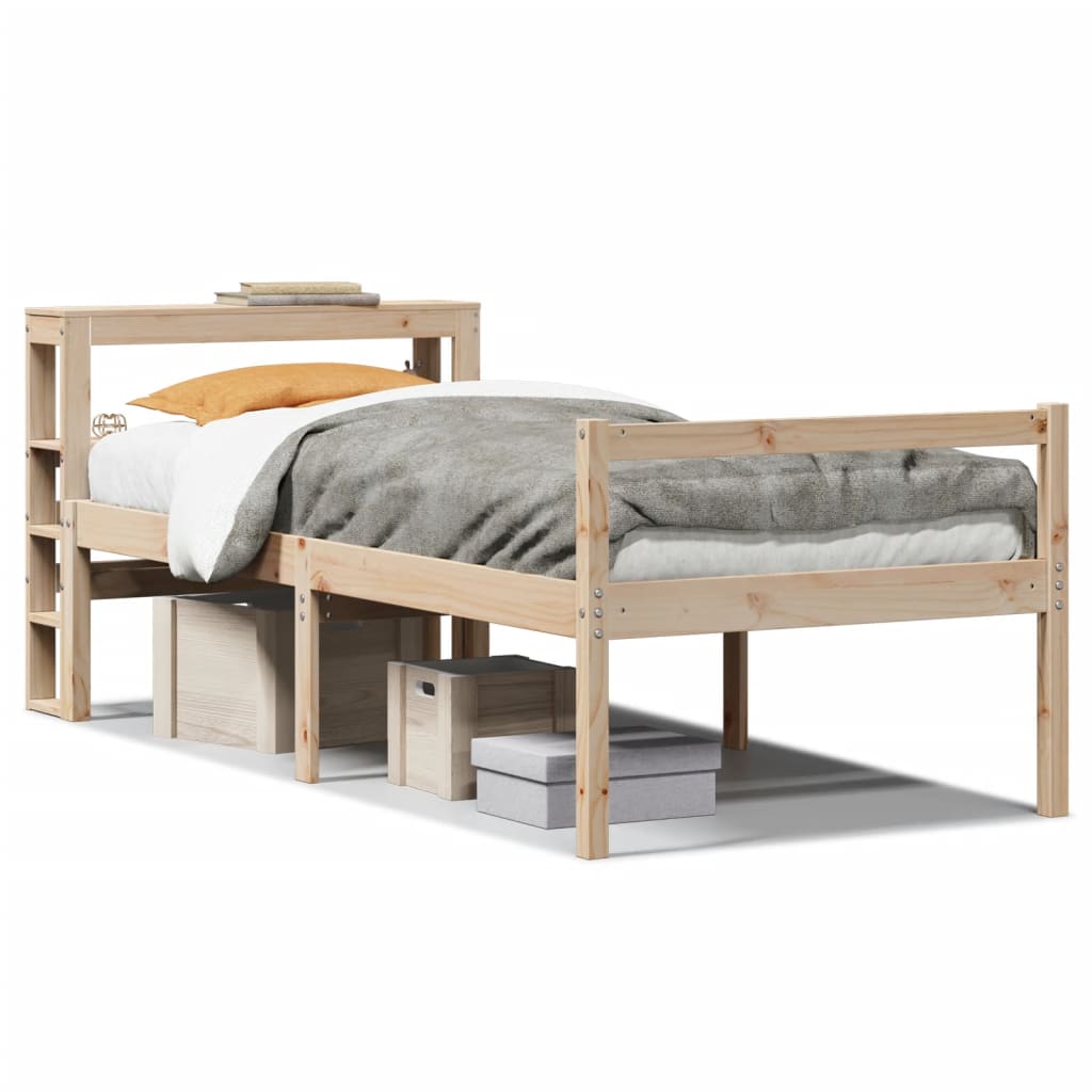 Seniorenbed met hoofdbord massief grenenhout 75x190 cm – afbeelding 2
