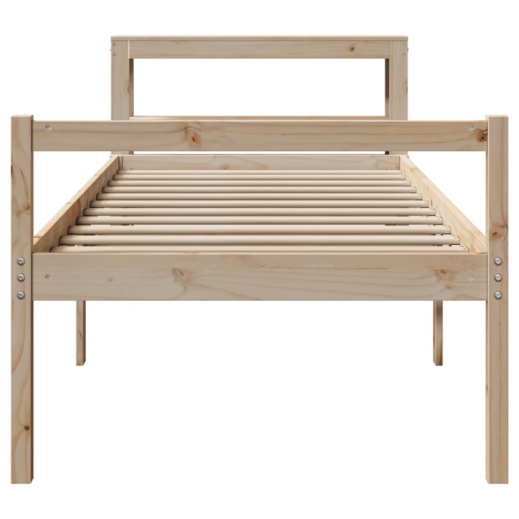 Seniorenbed met hoofdbord massief grenenhout 75x190 cm – afbeelding 4