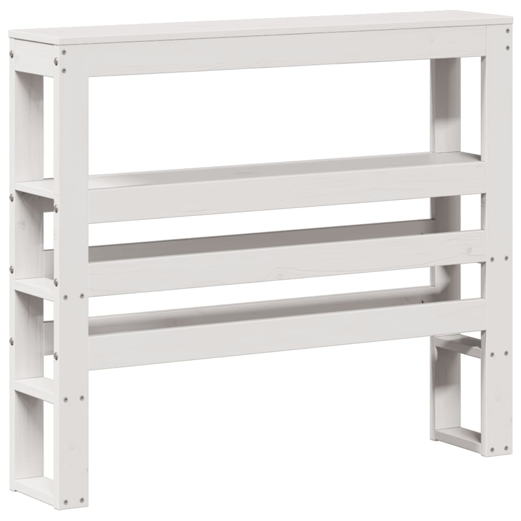 Seniorenbed met hoofdbord massief grenenhout wit 75x190 cm – afbeelding 6