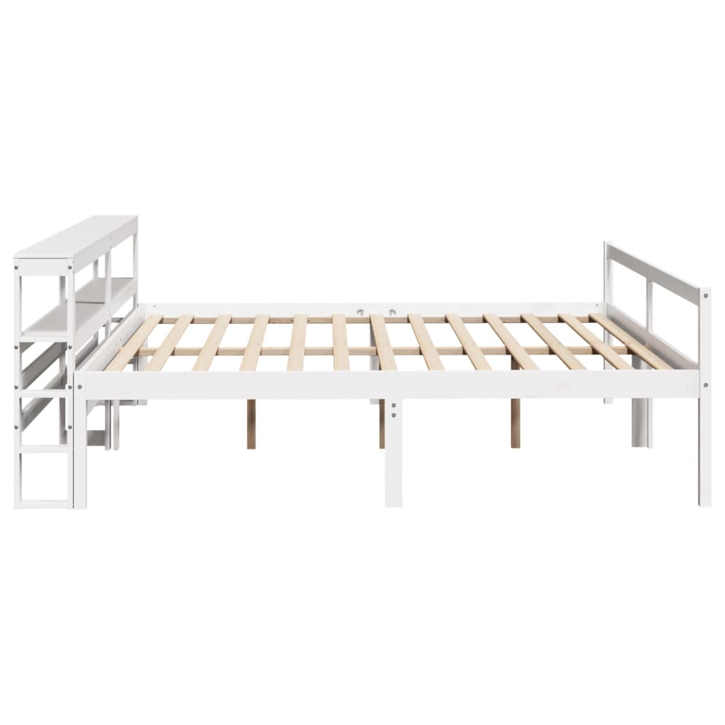 Seniorenbed met hoofdbord massief grenenhout wit 200x200 cm – afbeelding 8