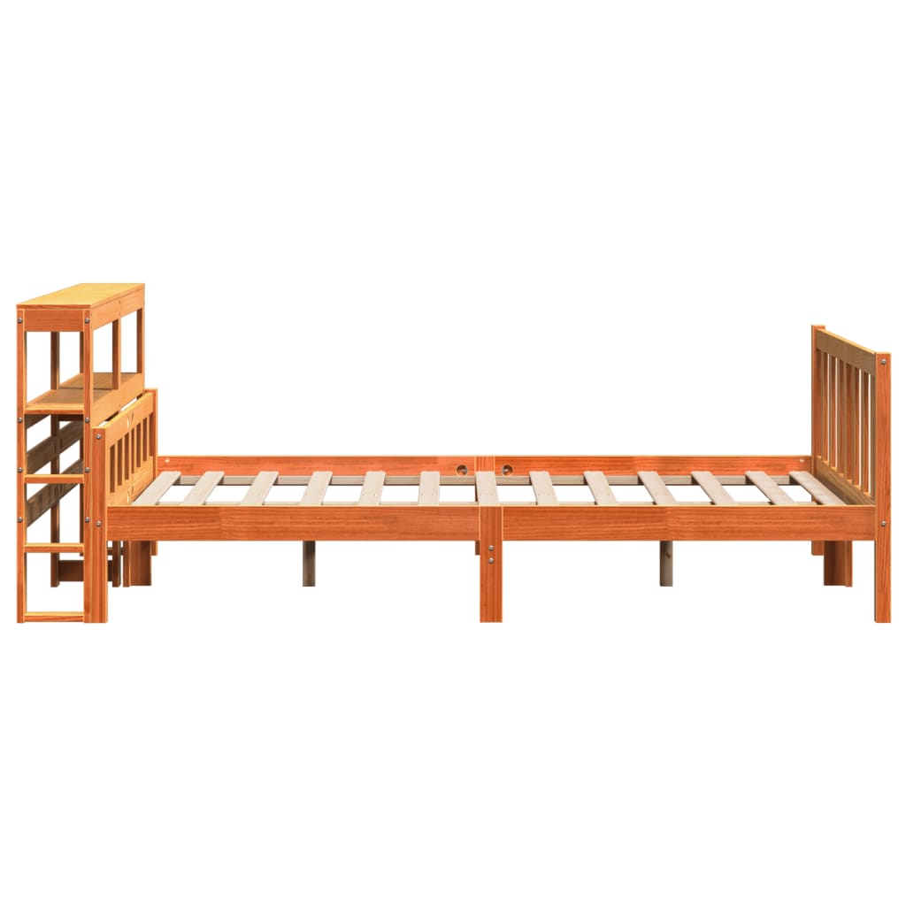 Bedframe met hoofdbord massief grenenhout wasbruin 150x200 cm – afbeelding 5