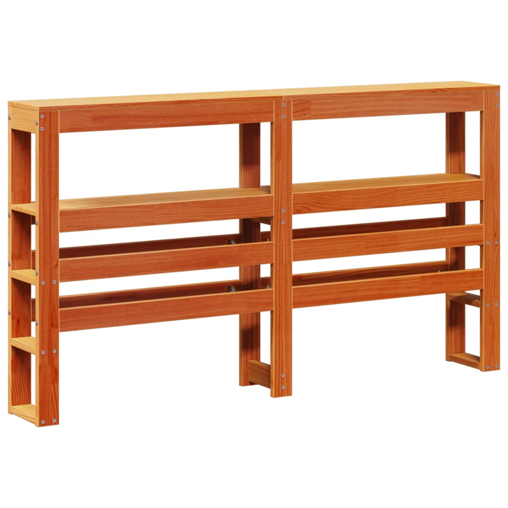 Bedframe met hoofdbord massief grenenhout wasbruin 150x200 cm – afbeelding 7