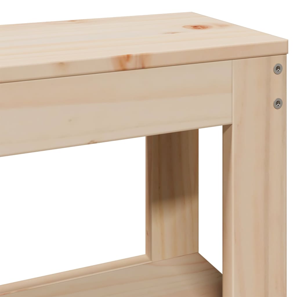 Bedframe met hoofdbord massief grenenhout wit 140x200 cm – afbeelding 9