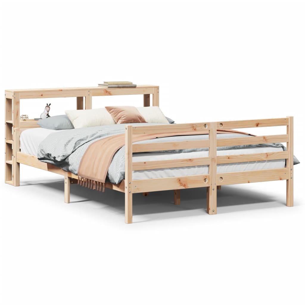 Bedframe met hoofdbord massief grenenhout 150x200 cm – afbeelding 2