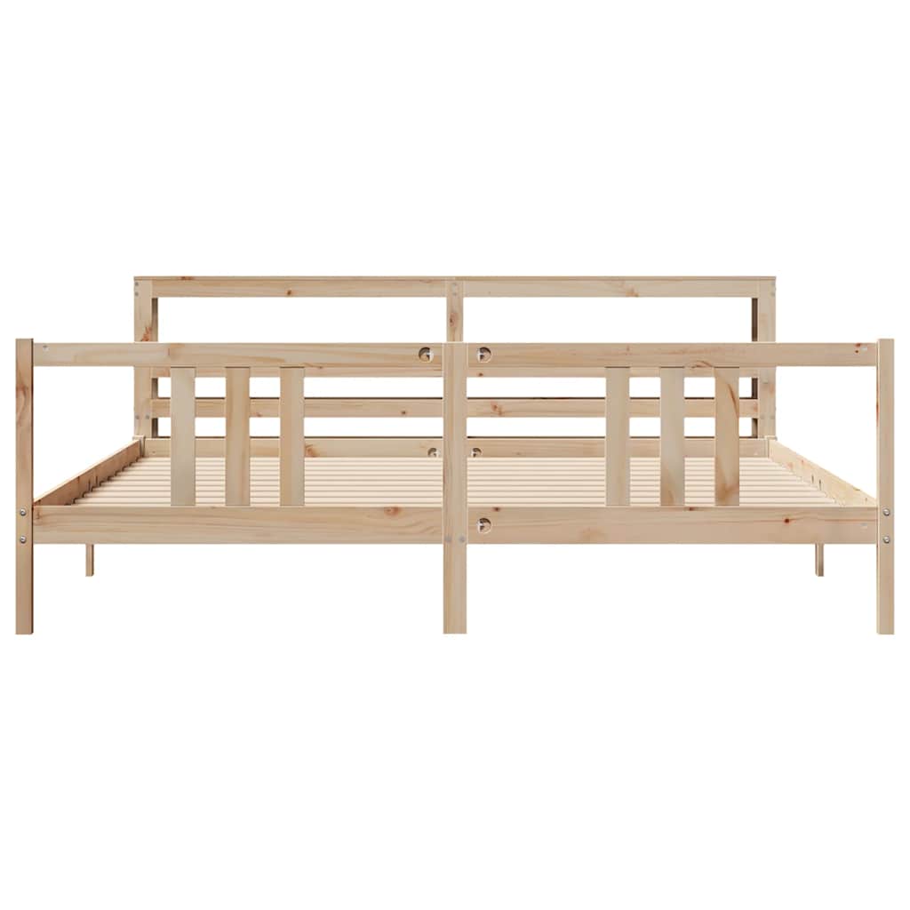 Bedframe met hoofdbord massief grenenhout 180x200 cm – afbeelding 4