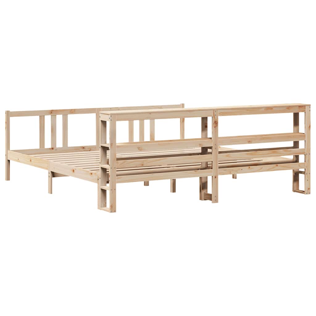 Bedframe met hoofdbord massief grenenhout 180x200 cm – afbeelding 6