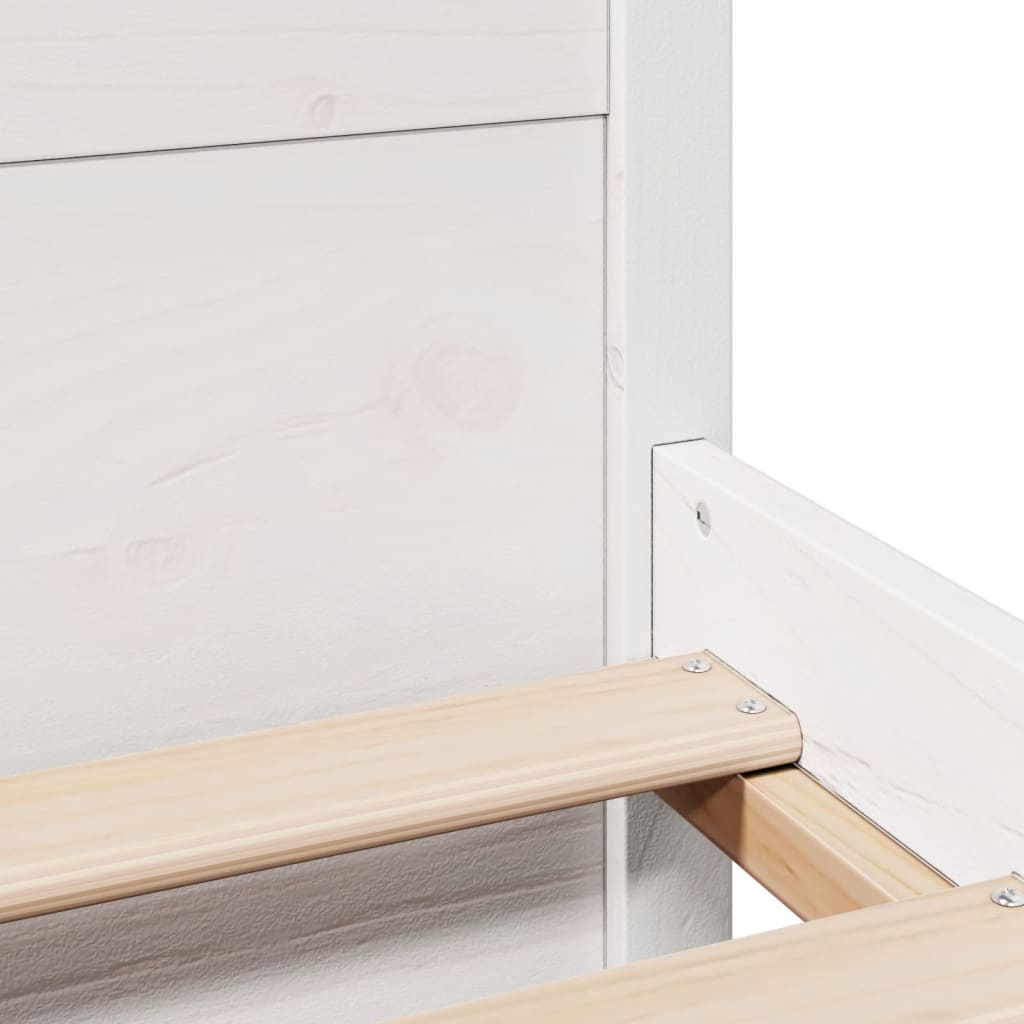 Bedframe met hoofdeinde zonder matras 90x190 cm wit – afbeelding 10