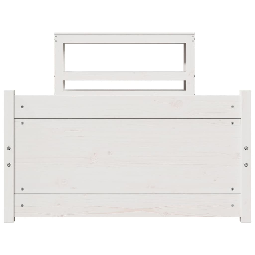 Bedframe met hoofdeinde zonder matras 90x190 cm wit – afbeelding 4