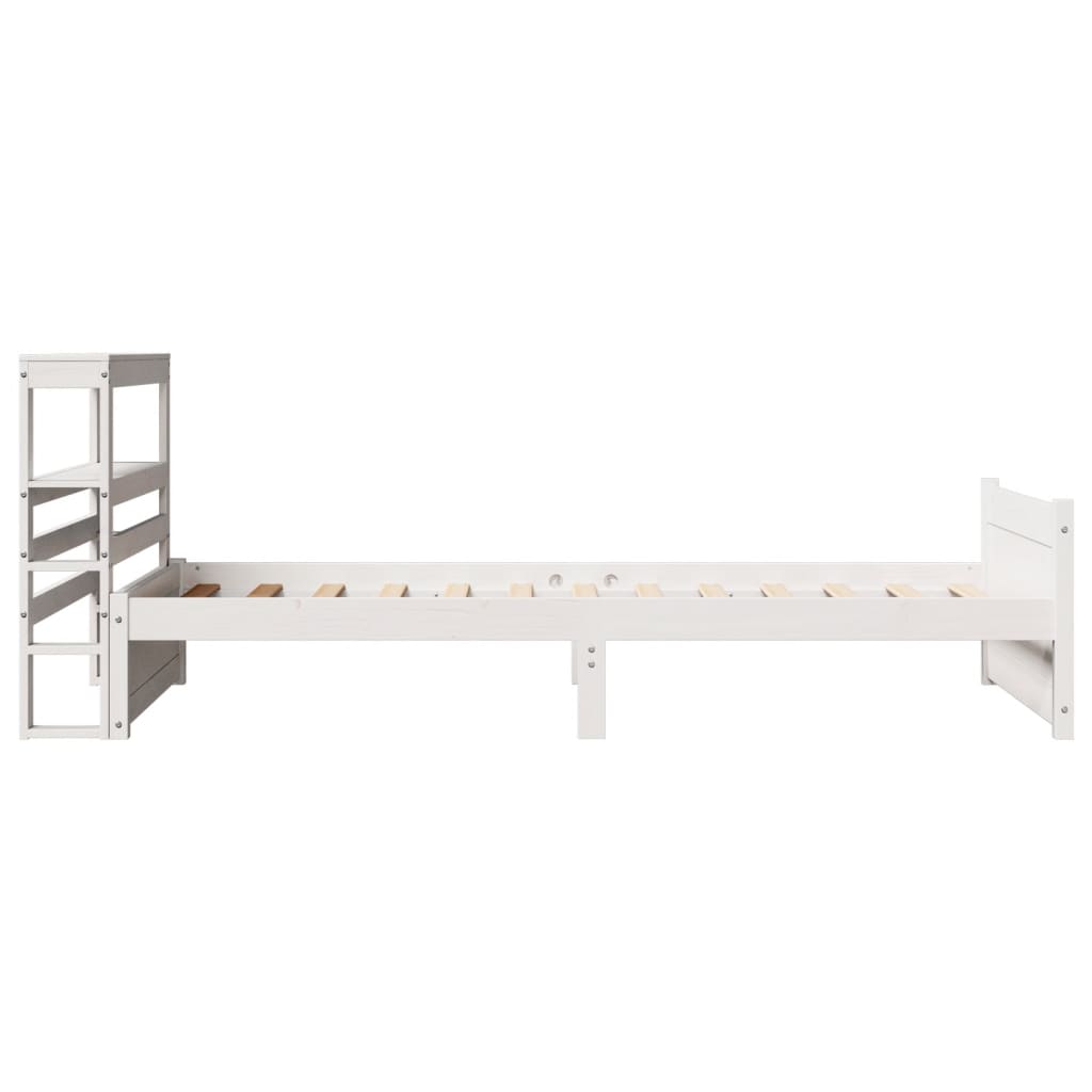 Bedframe met hoofdeinde zonder matras 90x190 cm wit – afbeelding 7
