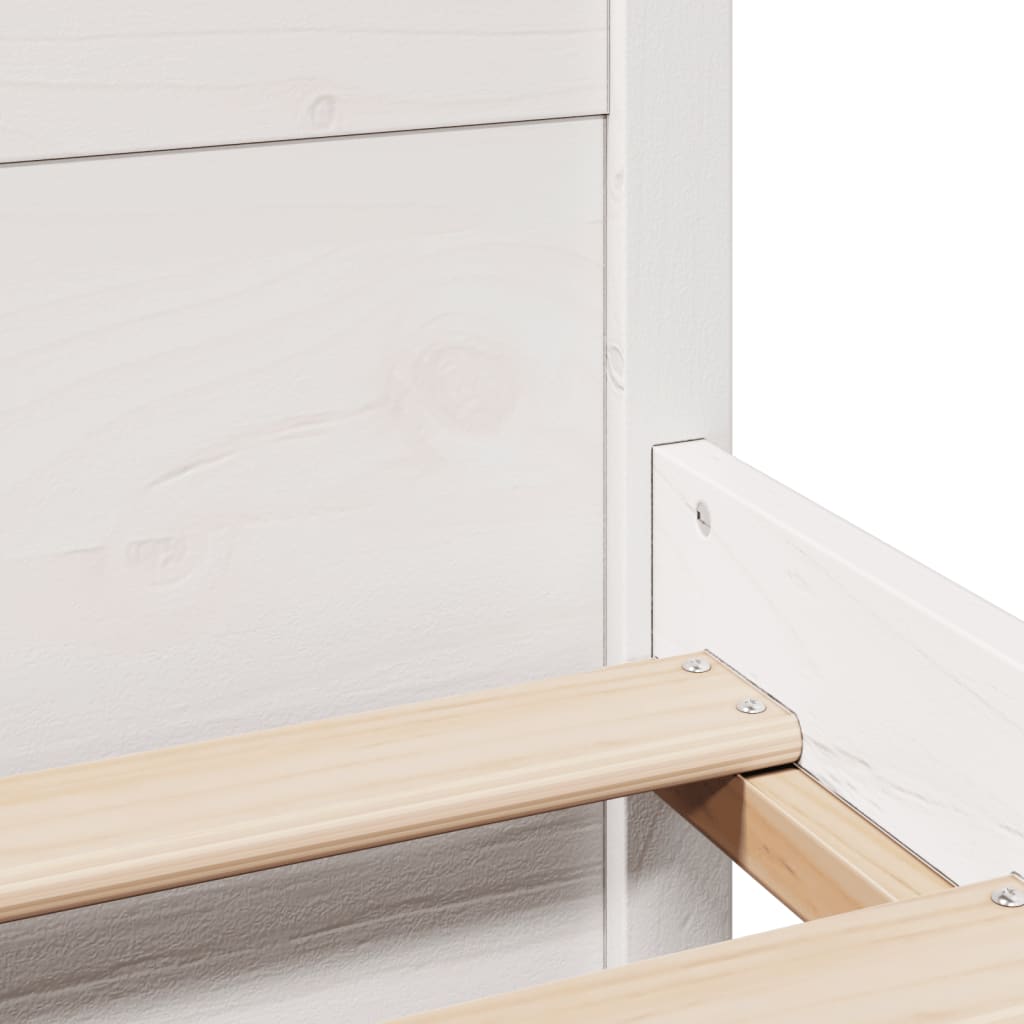 Bedframe met hoofdeinde zonder matras 140x190 cm wit – afbeelding 10