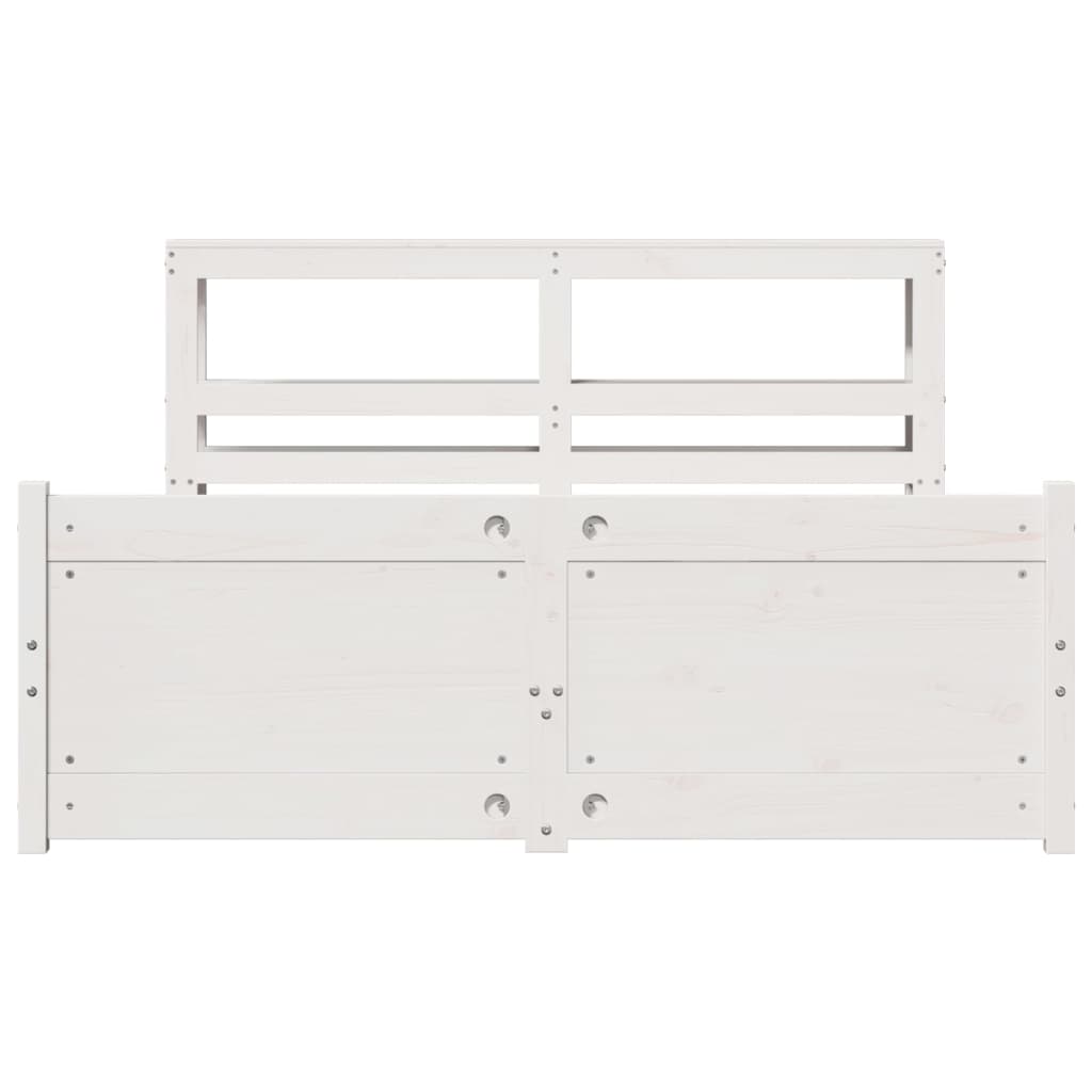 Bedframe met hoofdeinde zonder matras 140x190 cm wit – afbeelding 4
