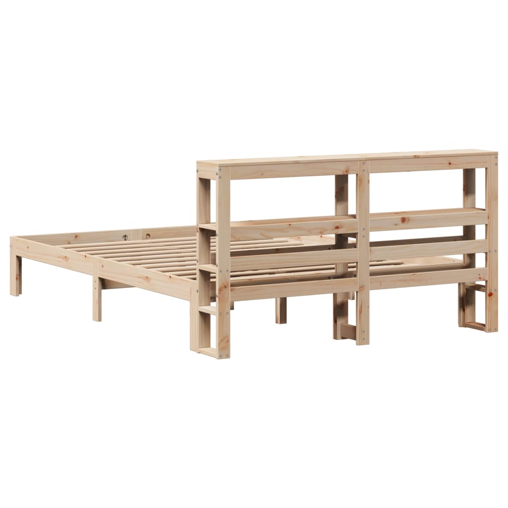 Bedframe met hoofdbord massief grenenhout 120x190 cm – afbeelding 6