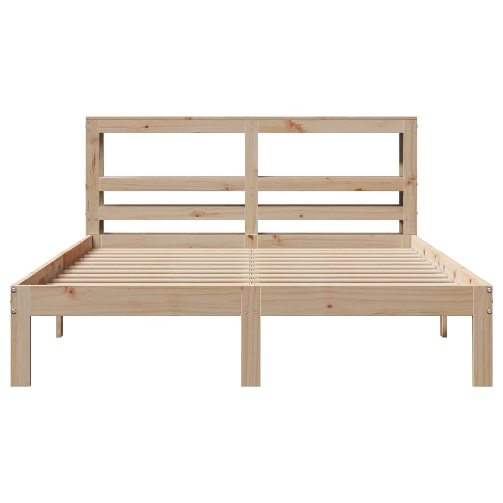 Bedframe met hoofdbord massief grenenhout 140x190 cm – afbeelding 4