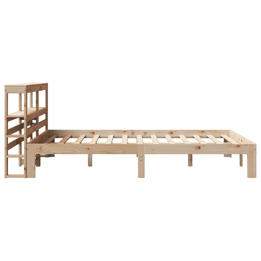 Bedframe met hoofdbord massief grenenhout 140x190 cm – afbeelding 5