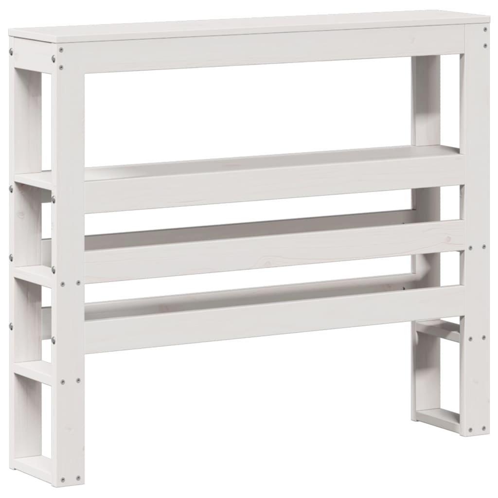 Bedframe met hoofdeinde zonder matras 90x200 cm wit – afbeelding 8