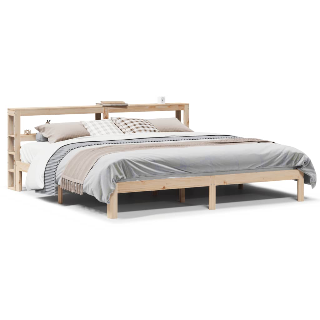 Bedframe met hoofdbord massief grenenhout 180x200 cm – afbeelding 2