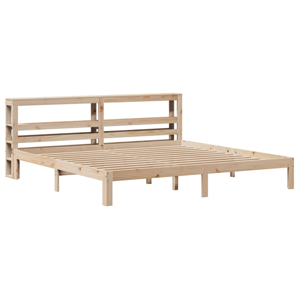 Bedframe met hoofdbord massief grenenhout 180x200 cm – afbeelding 3