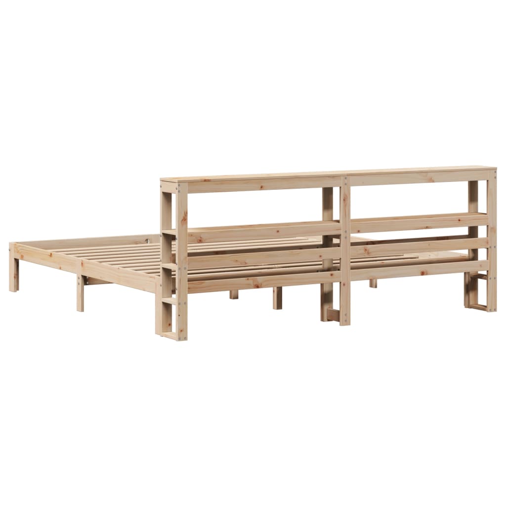 Bedframe met hoofdbord massief grenenhout 180x200 cm – afbeelding 6