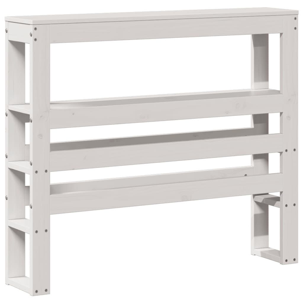 Bedframe met hoofdeinde zonder matras 90x200 cm wit – afbeelding 8