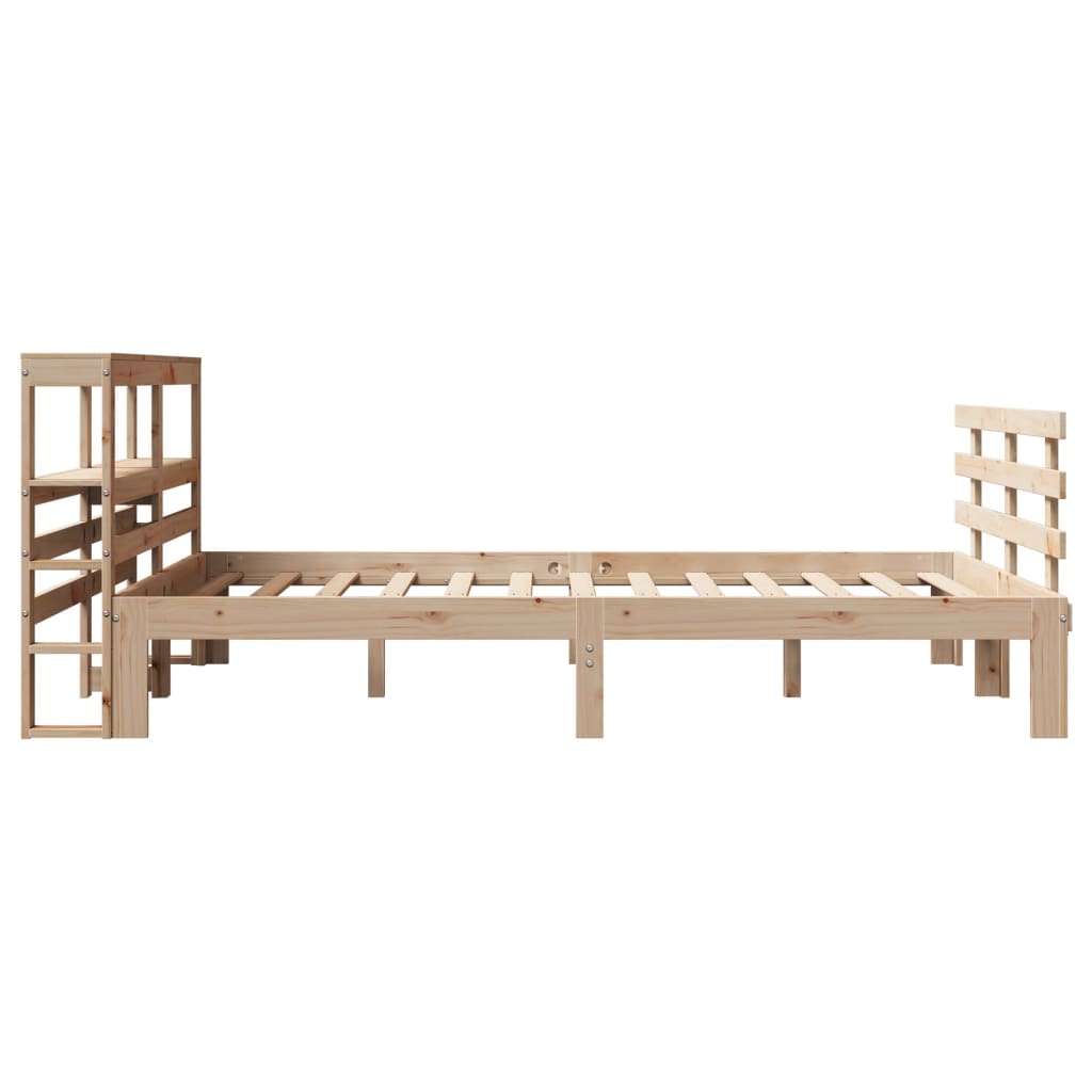 Bedframe met hoofdbord massief grenenhout 140x190 cm – afbeelding 7