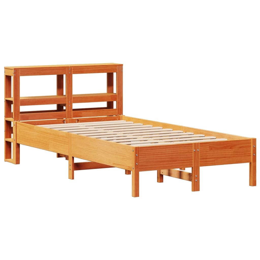 Bedframe zonder matras massief grenenhout wasbruin 100x200 cm – afbeelding 3