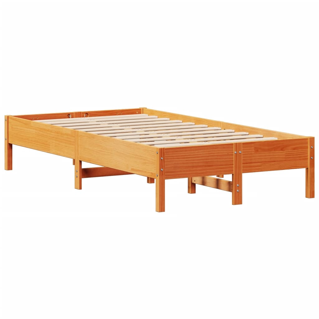 Bedframe zonder matras massief grenenhout wasbruin 100x200 cm – afbeelding 7