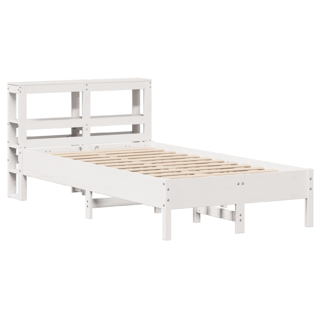Bedframe zonder matras massief grenenhout wit 90x200 cm – afbeelding 3