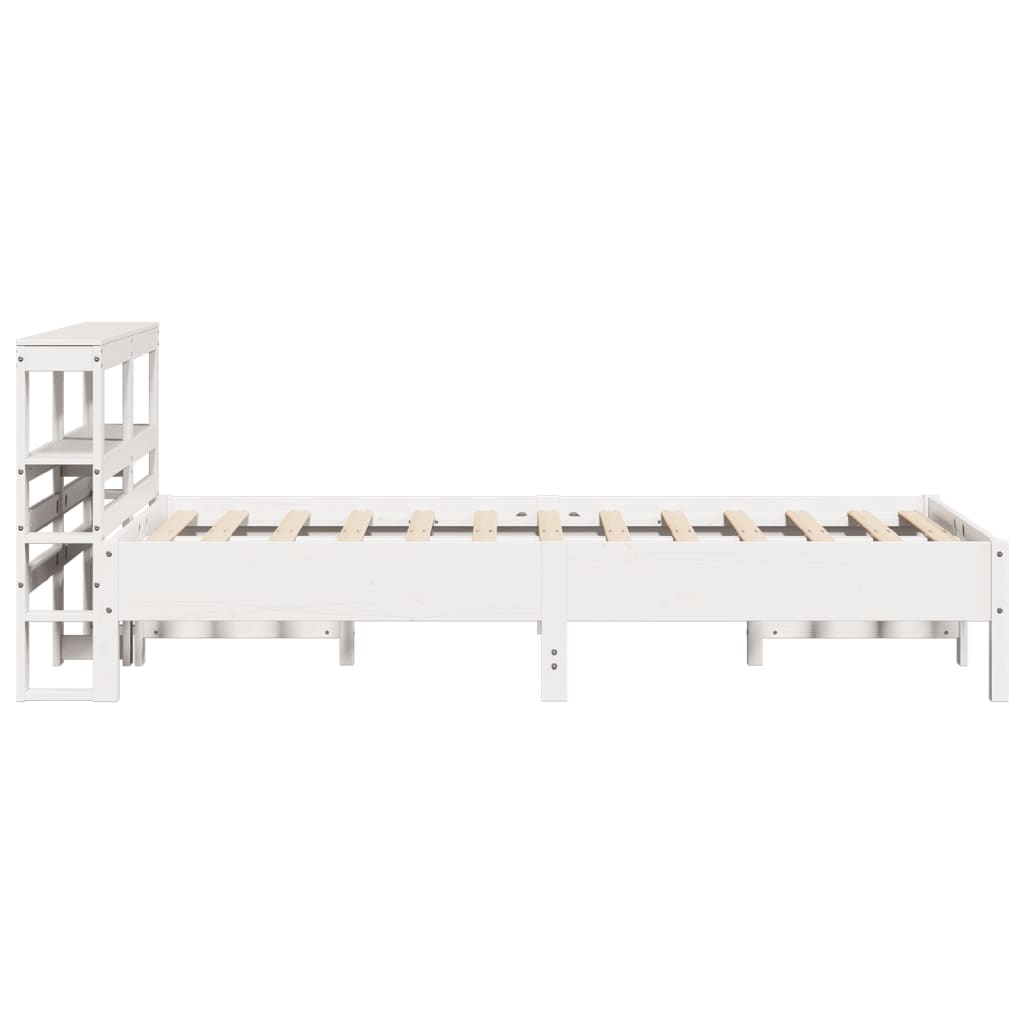 Bedframe zonder matras massief grenenhout wit 90x200 cm – afbeelding 5