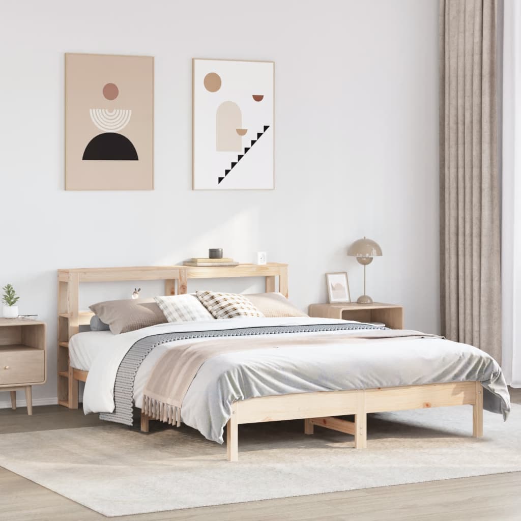 Bedframe zonder matras massief grenenhout 140x190 cm – afbeelding 1