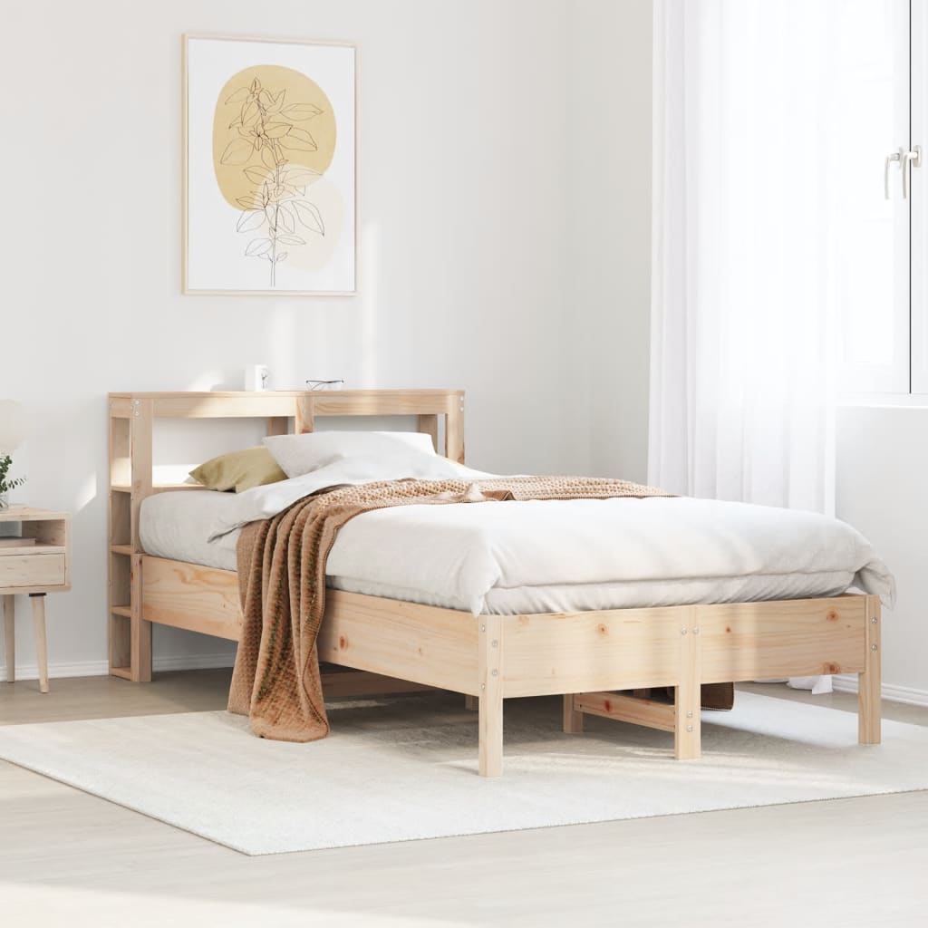 Bedframe zonder matras massief grenenhout 75x190 cm – afbeelding 1