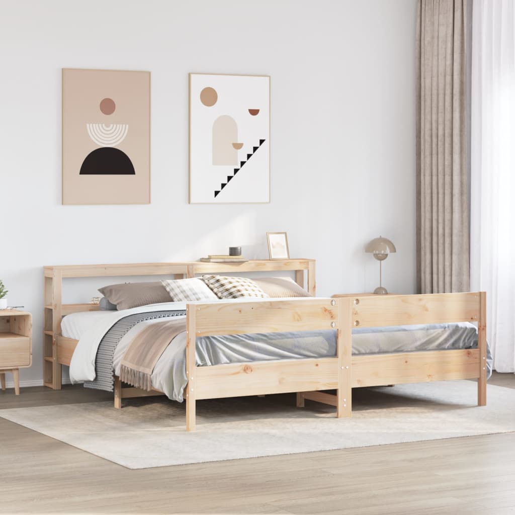 Bedframe zonder matras massief grenenhout 180x200 cm – afbeelding 1
