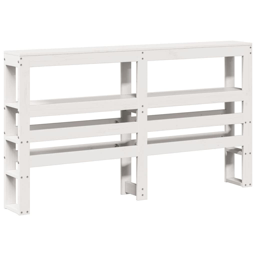 Bedframe zonder matras massief grenenhout wit 135x190 cm – afbeelding 8