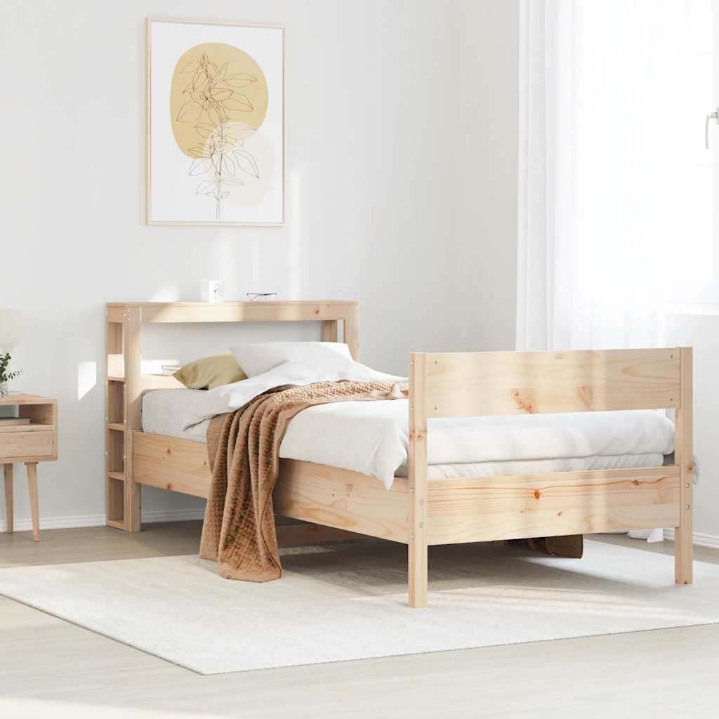 Bedframe zonder matras massief grenenhout 75x190 cm – afbeelding 1