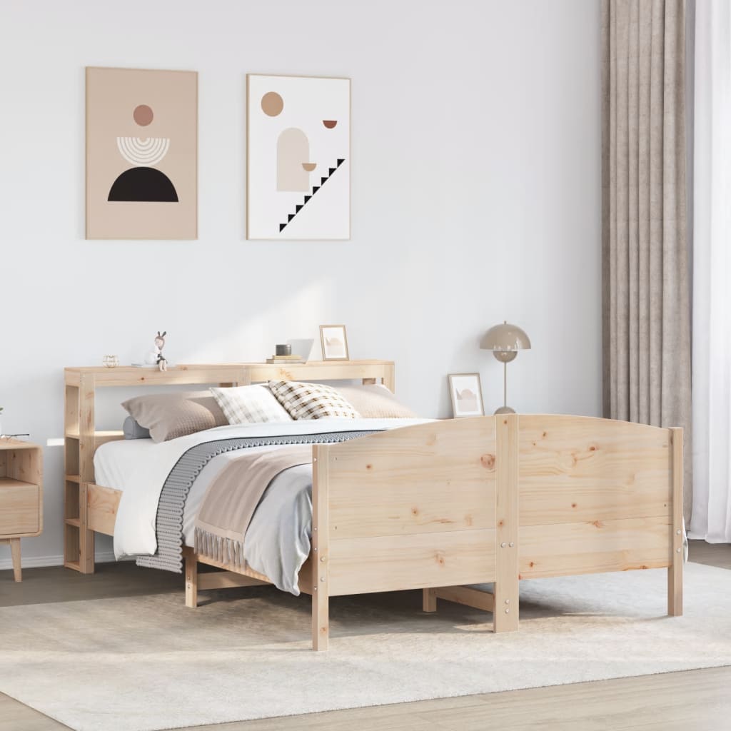Bedframe zonder matras massief grenenhout 140x190 cm – afbeelding 1