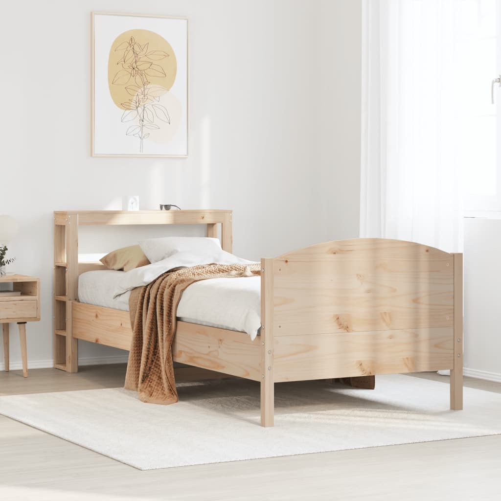 Bedframe zonder matras massief grenenhout 75x190 cm – afbeelding 1