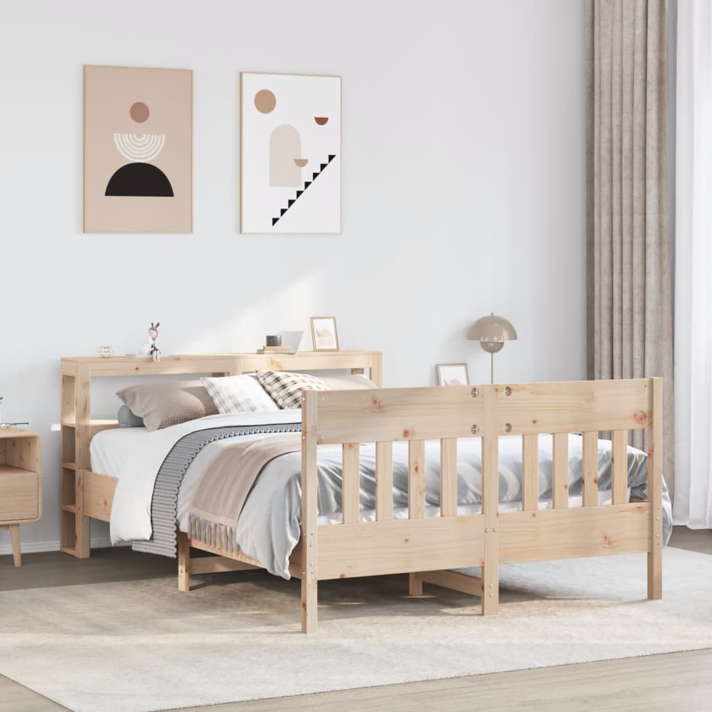 Bedframe zonder matras massief grenenhout 140x190 cm – afbeelding 1