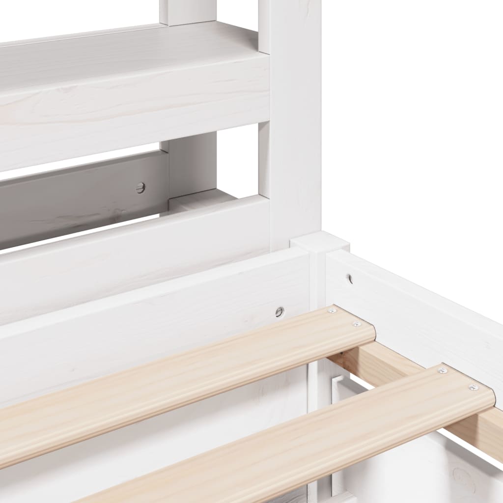 Bedframe zonder matras massief grenenhout wit 90x200 cm – afbeelding 9