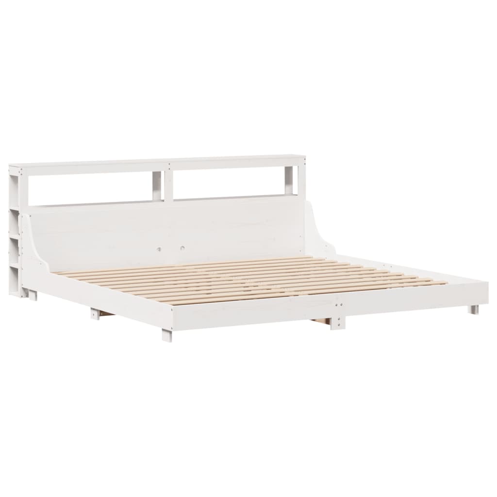 Bedframe zonder matras massief grenenhout wit 180x200 cm – afbeelding 3