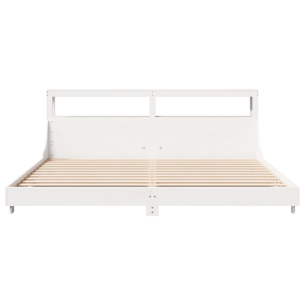 Bedframe zonder matras massief grenenhout wit 180x200 cm – afbeelding 4