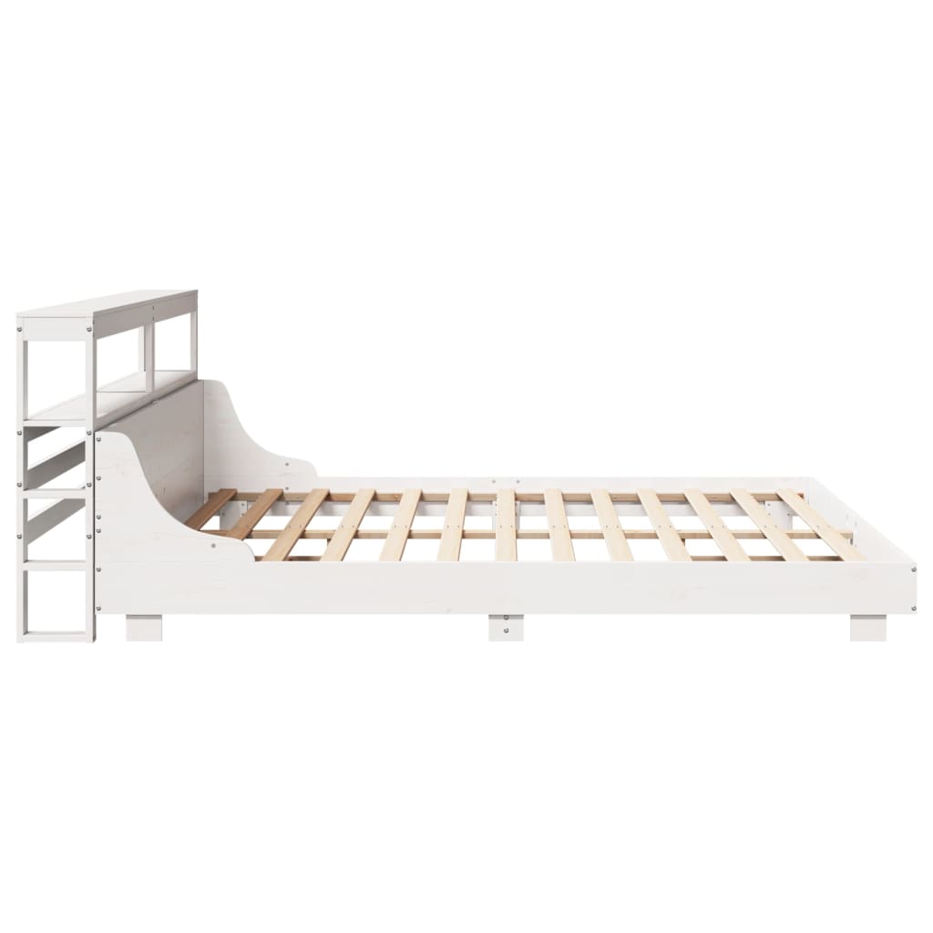 Bedframe zonder matras massief grenenhout wit 180x200 cm – afbeelding 5