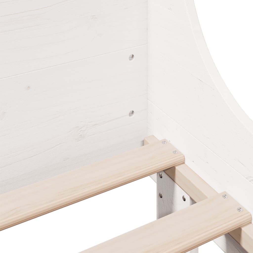 Bedframe zonder matras massief grenenhout wit 180x200 cm – afbeelding 9