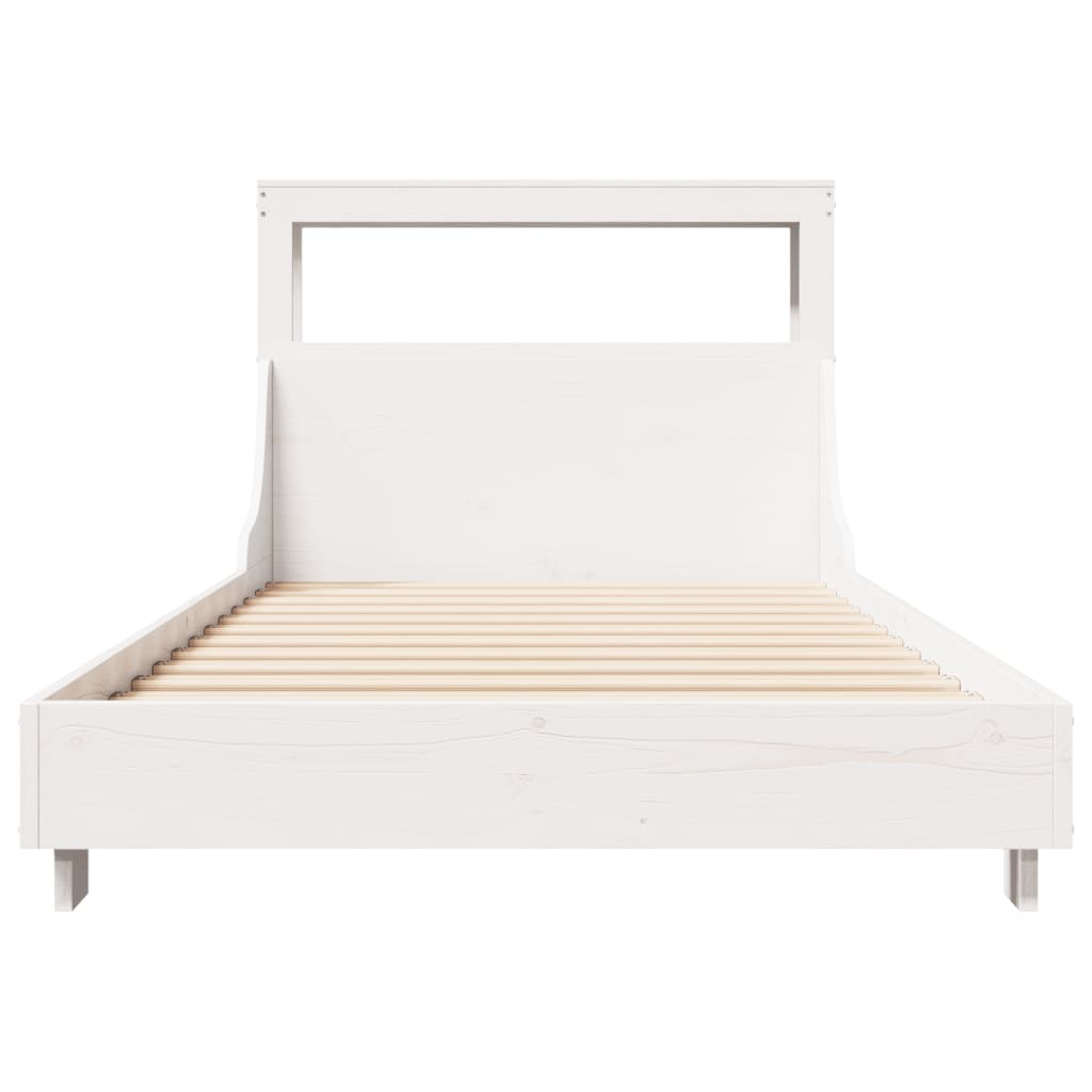 Bedframe zonder matras massief grenenhout wit 90x190 cm – afbeelding 4