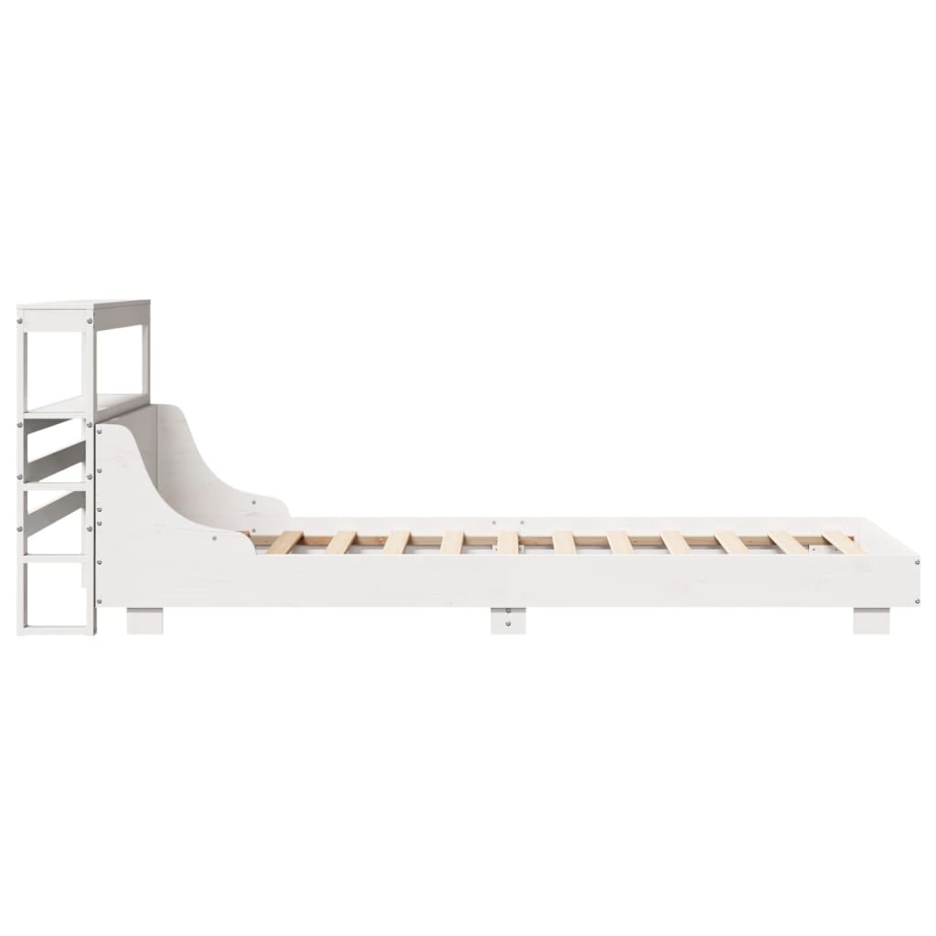 Bedframe zonder matras massief grenenhout wit 90x190 cm – afbeelding 5