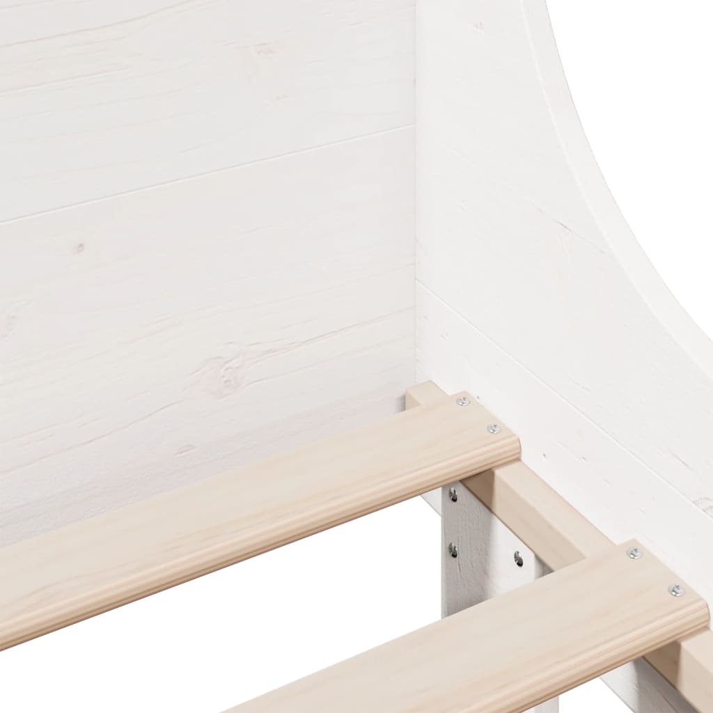 Bedframe zonder matras massief grenenhout wit 90x190 cm – afbeelding 9